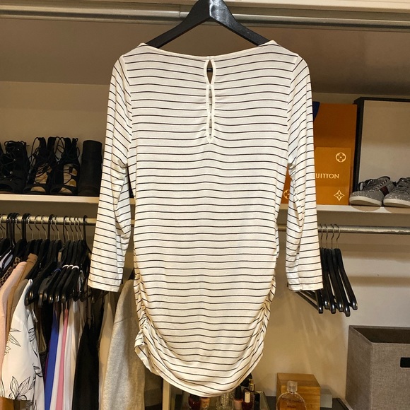 Striped Ruched Maternity Top - Picture 4 of 6
